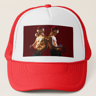 Boné Natal de SlipperyJoe's homens sem camisa costas co