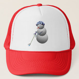 Boné Natal do boneco de neve da bola de golfe