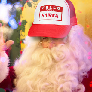 Boné Natal em julho Olá Meu nome é Papai Noel