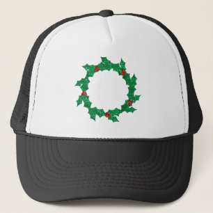 Boné natal holly wreath
