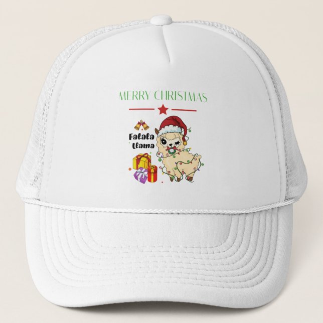 Boné Natal Llama Trucker Hat (Frente)