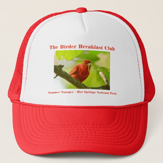Boné Natureza Fotografia Summer Tanager Birder (Frente)