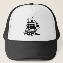 Boné Navio à Vela Sombra – Ilustração Oceânica Vintage