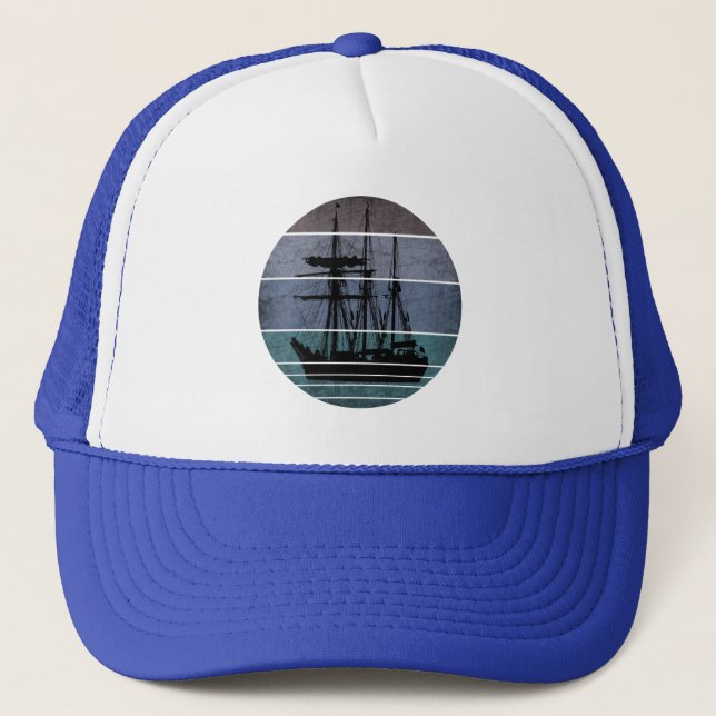 BONÉ NAVIO VINTAGE MODERNO PEIXEIRO BARCO DE PESCA (Frente)