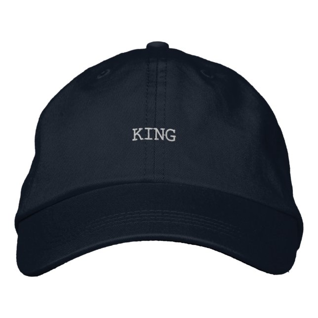 Boné Negrito e Forte Texto KING Personalizado Elegante  (Frente)
