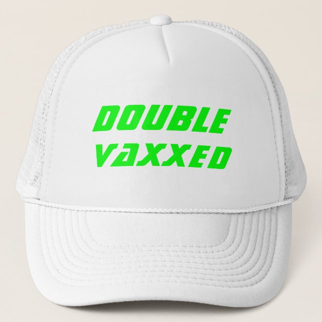 Boné Néon de néon Vacinado, com duplo Vaxxedo, verde le (Frente)