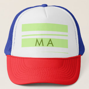 Boné Neon green stripes monograma com letra grega