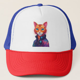 Boné "Neon Paws: O Gengibre, Gengibre De Olhos Azuis"