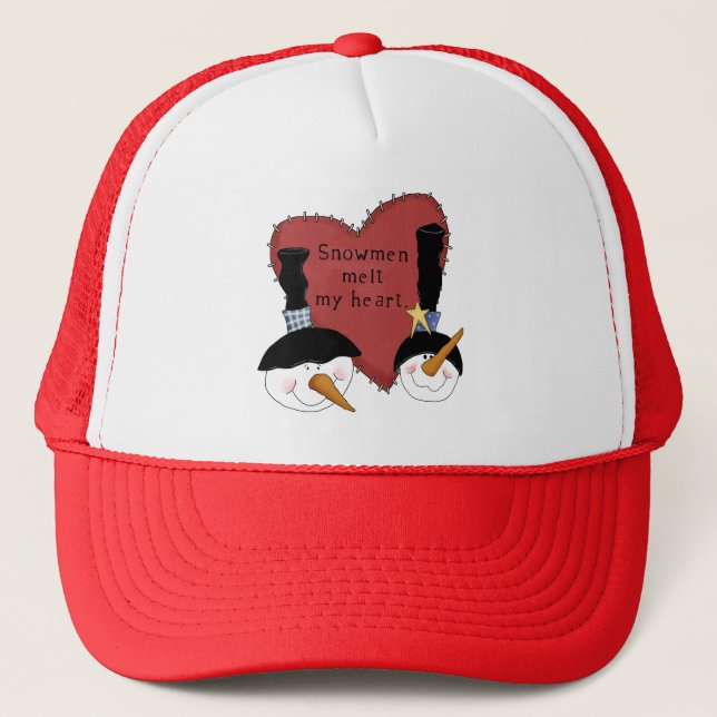 Boné Neve derrete meus Camisetas e presentes no coração (Frente)