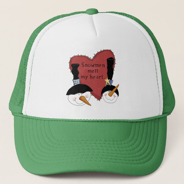 Boné Neve derrete meus Camisetas e presentes no coração (Frente)