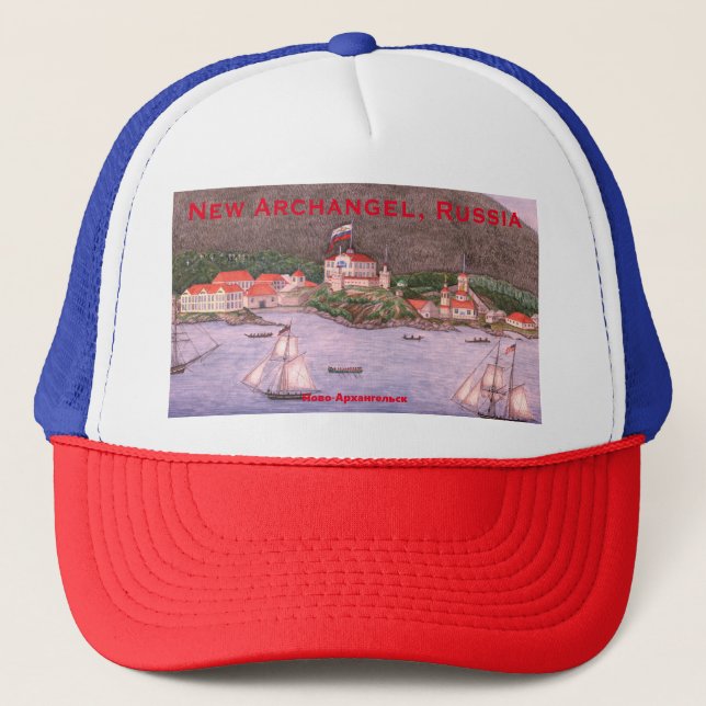 Boné New Archangel, Russia (Sitka) Painting Trucker Hat (Frente)
