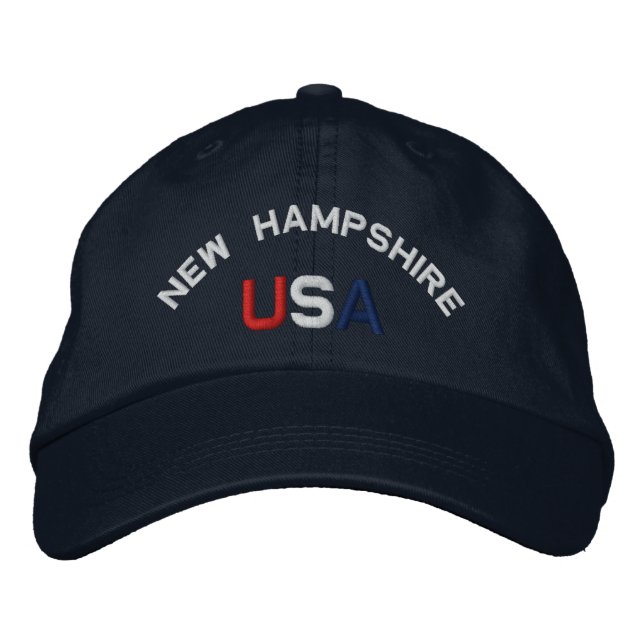 Boné New Hampshire EUA Embroiderou Marinho Blue Hat (Frente)