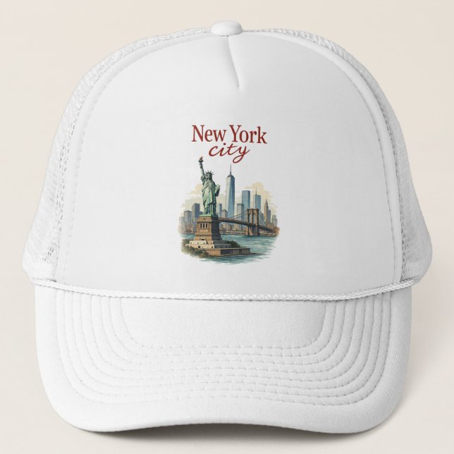 Boné New York City – Iconic Statue & Skyline Hat (Frente)