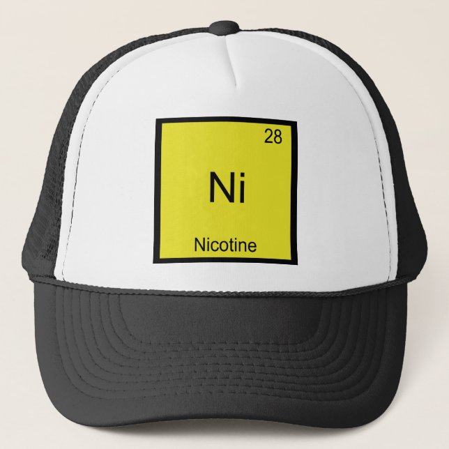 Boné Ni - Nicotina Engraçada Química Elemento T-Shirt (Frente)