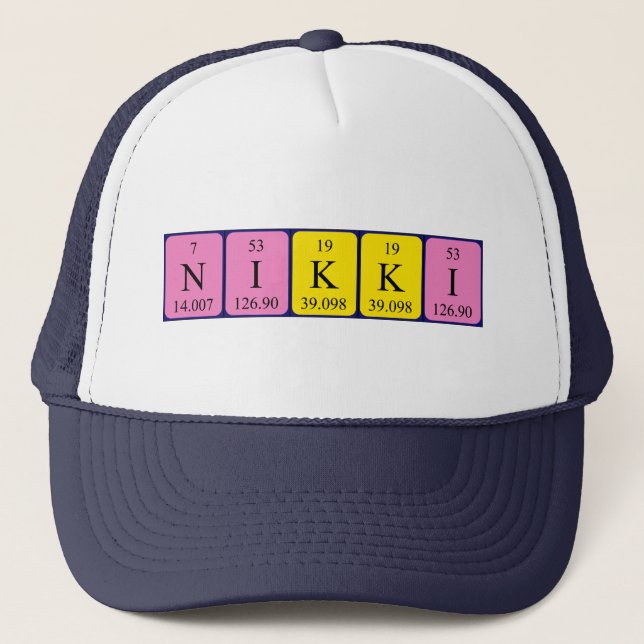 Boné Nikki periodic table name hat (Frente)