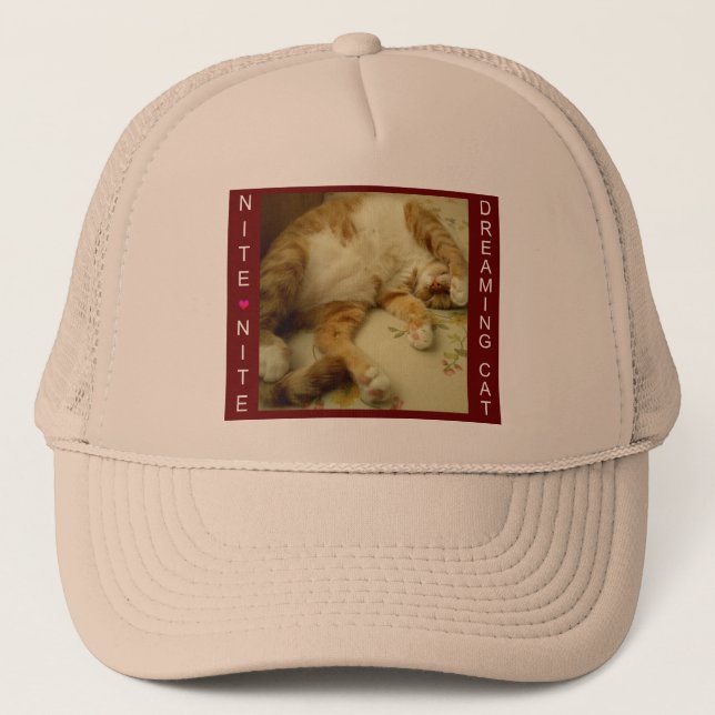 Boné Nite Nite que sonha chapéus da malha do gato (Frente)