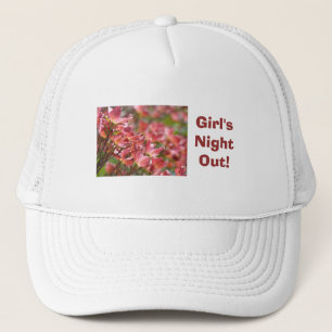 Boné Noite das Meninas! chapéus Branco Rosa Floral
