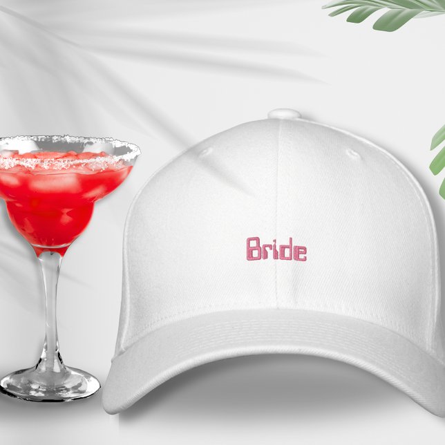 Boné Noiva Bachelorette Honeymoon retrô trendê vermelha (Bride Bachelorette Hen Party Cap Hat embroider classic modern barbiecore pink retro honeymoon gift)