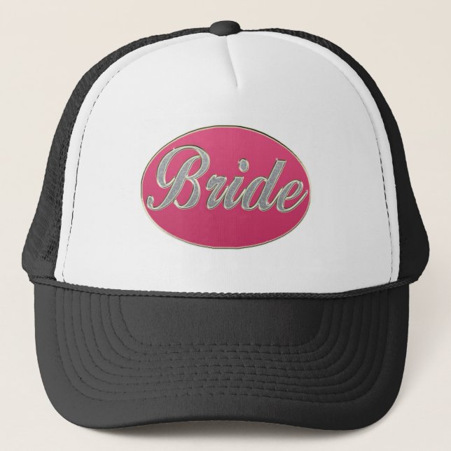 Boné Noiva cor-de-rosa de Bling (Frente)