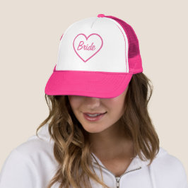 Boné Noiva Rosa Chic Fofa Coração Script Cursivo