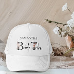 Boné Noiva Tribe Boho Floral Letters Bachelorette<br><div class="desc">Chapéus de caminhoneiro da Tribo Noiva, personalizados para sua tribo noiva vestir para sua festa de solteira, comprando viagens... Bride Tribe é escrita com letras florais boho neutras e escrita à mão. Perfeito para um casamento outono, casamento floral, casamento no jardim de vassoura ou qualquer tema com uma paleta neutra...</div>