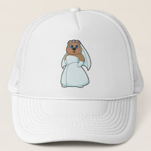 Boné Noiva Urso com Coroa de Flores