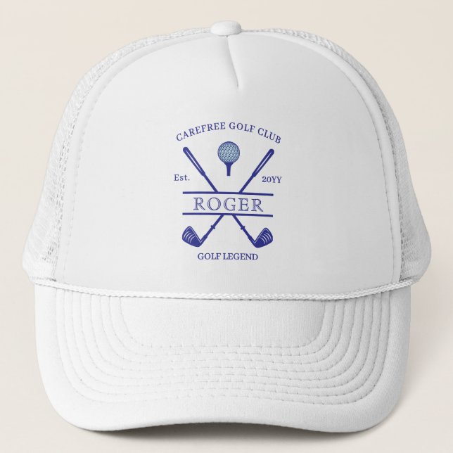 Boné Nome Clássico de Clube de Golfe Deep Blue (Frente)