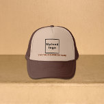 Boné Nome comercial e Logotipo Brown e Tan Trucker Hat<br><div class="desc">Trucker que você pode personalizar para colocar seu nome de negócios. Você pode dar a ele um item ou um presente para seus clientes. Você também pode incluí-lo em seus materiais de marketing para anunciar sua empresa ou em seus produtos de promocional para promover seu nome de marca. Chapéu de...</div>