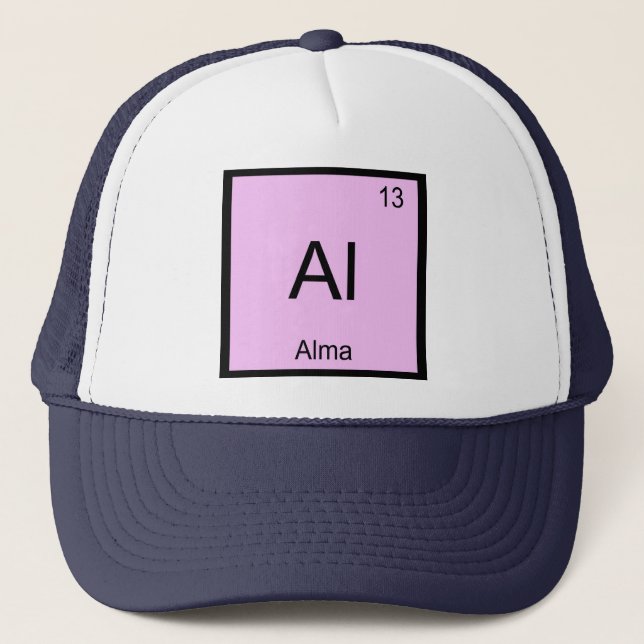Boné Nome da Alma Química Elemento Tabela Periódica (Frente)