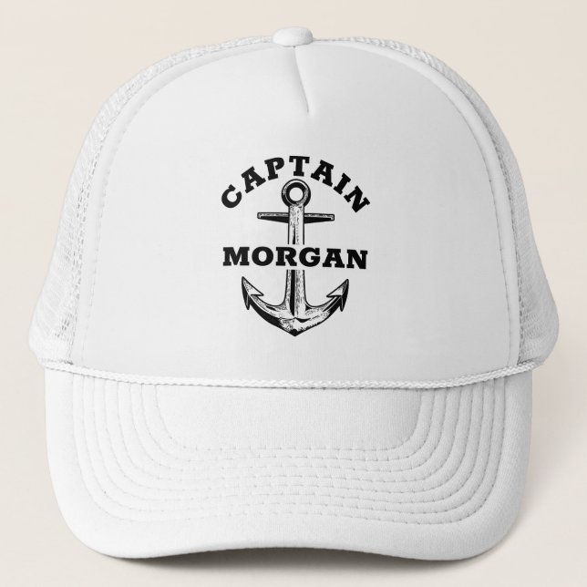 Boné Nome da Âncora do Capitão Personalizado (Frente)