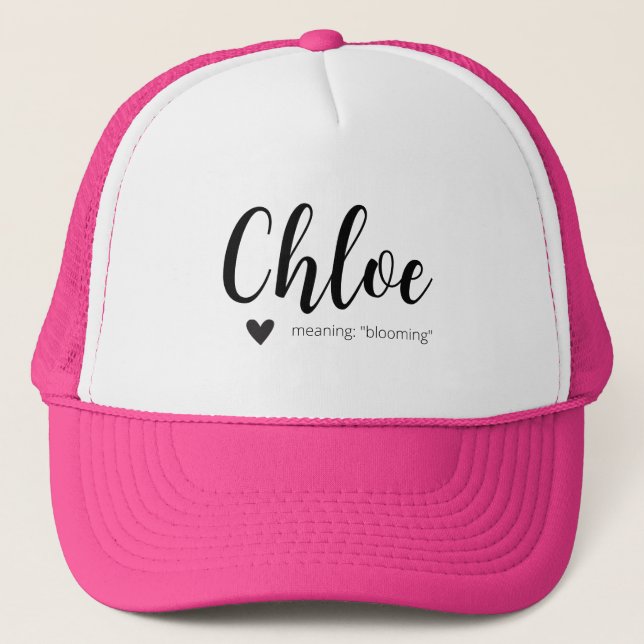 Boné Nome da Chloe Significando Raparigas Nome Personal (Frente)