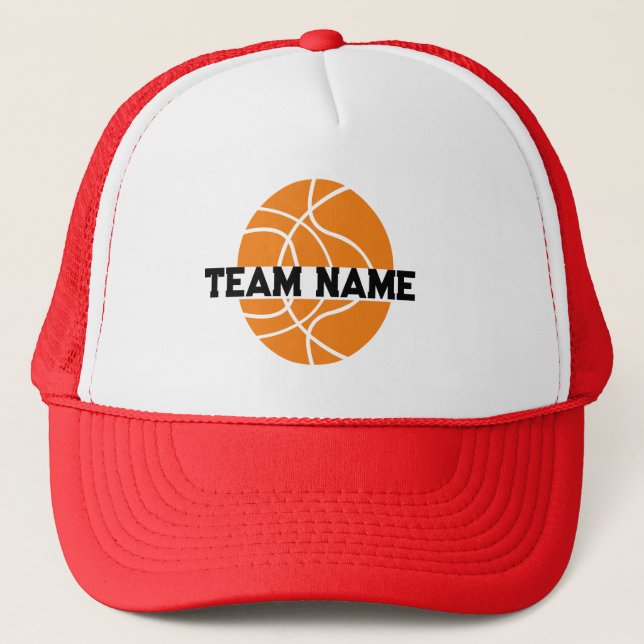 Boné Nome da Equipe de Basquete,Basquete personalizado  (Frente)