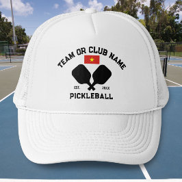 Boné Nome da Equipe do Clube de Pickleball Bandeira do