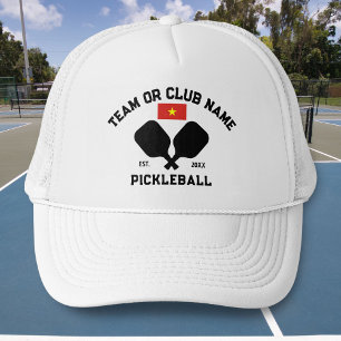 Boné Nome da Equipe do Clube de Pickleball Bandeira do