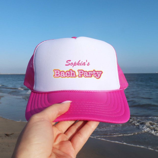 Boné Nome da Festa de Despedida de Solteira Rosa Retro (Criador carregado)