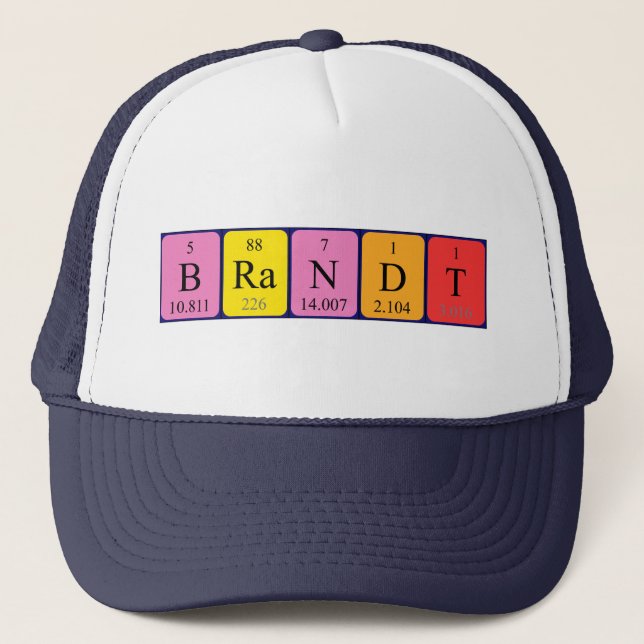 Boné Nome da mesa periódica Brandt que (Frente)
