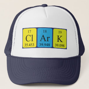 Boné Nome da mesa periódica Clark que