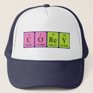 Boné Nome da mesa periódica Corey que