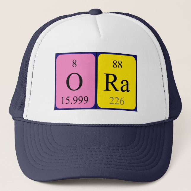Boné Nome da mesa periódica Ora que (Frente)