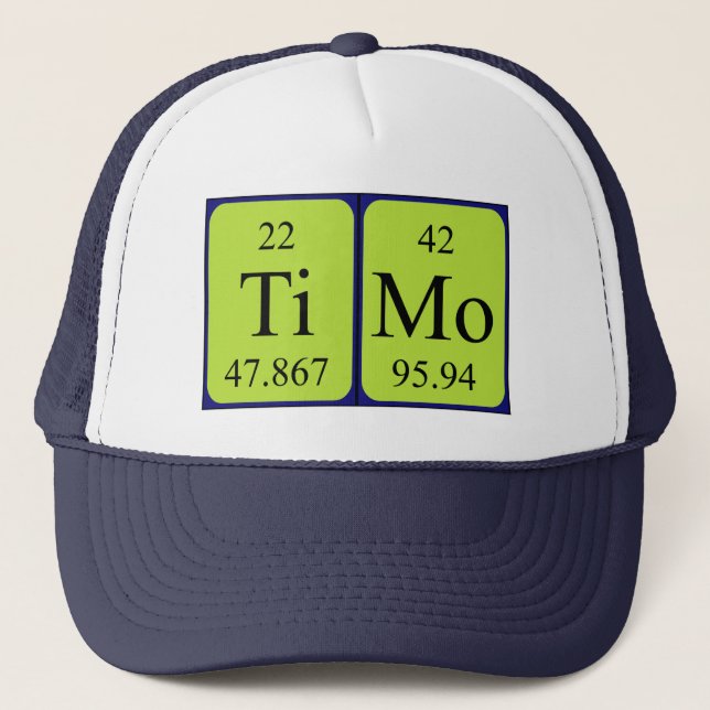 Boné Nome da mesa periódica Timo que (Frente)