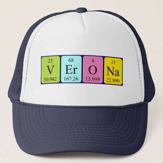Boné Nome da mesa periódica Verona que (Frente)