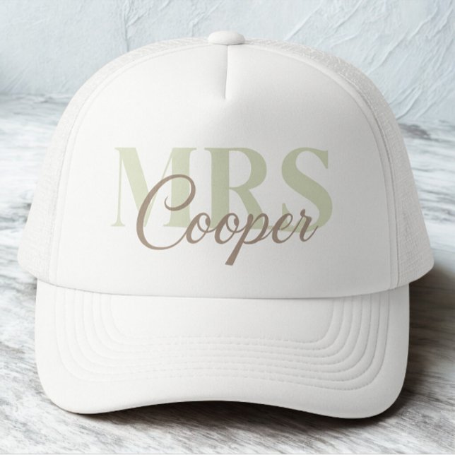 Boné Nome da Noiva Personalizado Simples Moderno | Text (Modern simple  wedding bride name hat)