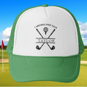 Boné Nome de Clube de Golfe Personalizado Verde Branco