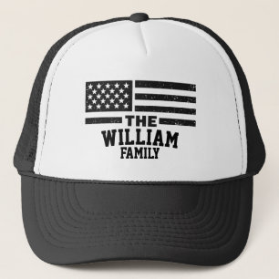 Boné Nome de Família Personalizado Bandeira Americana E