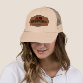 Boné Nome de Fazenda Personalizado Moderno Com Animal D