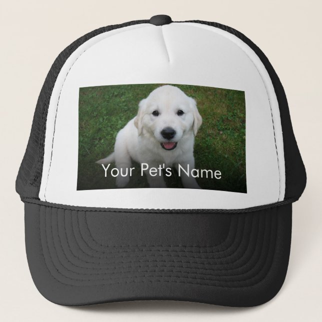 Boné Nome de Foto de Pet Personalizado Adicione Sua Fot (Frente)