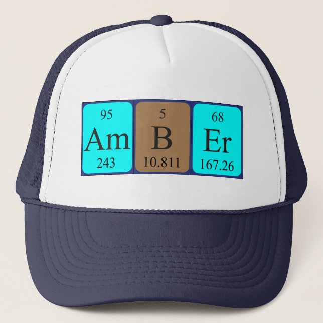 Boné Nome de mesa periódica âmbar que (Frente)