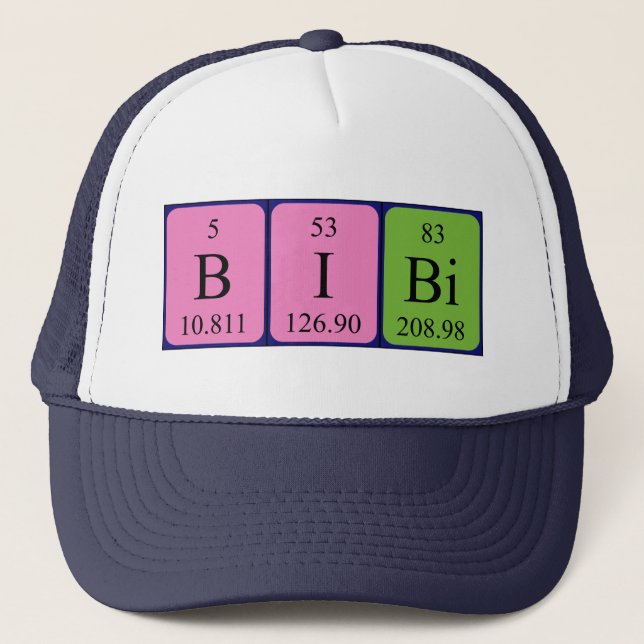 Boné Nome de mesa periódica Bibi que (Frente)