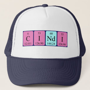 Boné Nome de mesa periódica Cindi que