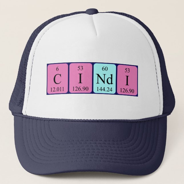 Boné Nome de mesa periódica Cindi que (Frente)